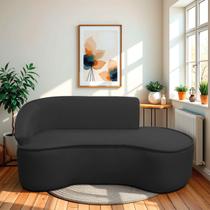 Divã Recamier Curvo Sala de Estar Recepção Marrocos 180cm Lado Direito Bouclé