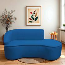 Divã Recamier Curvo Sala de Estar Recepção Marrocos 180cm Lado Direito Linho