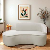 Divã Recamier Curvo Sala de Estar Recepção Marrocos 180cm Lado Esquerdo Linho