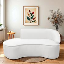 Divã Recamier Curvo Sala de Estar Recepção Marrocos 200cm Lado Esquerdo Bouclé