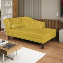 Diva Recamier Dora 130cm Lado Direito Suede Amarelo