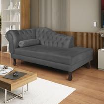 Divã Recamier Dora 160cm Lado Direito Linho Cinza Escuro Divã Recamier Dora 160cm Lado Direito Linho Cinza Escuro