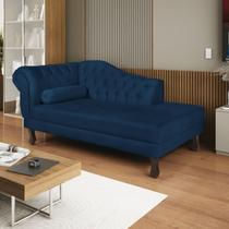 Diva Recamier Dora 160cm Lado Direito Suede Azul Marinho Diva Recamier Dora 160cm Lado Direito Suede Azul Marinho