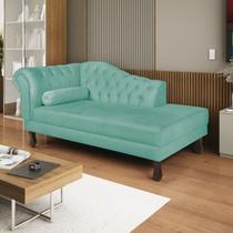 Diva Recamier Dora 160cm Lado Direito Suede Azul Turquesa