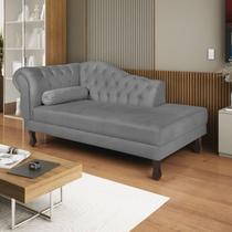 Diva Recamier Dora 160cm Lado Direito Suede Cinza Diva Recamier Dora 160cm Lado Direito Suede Cinza