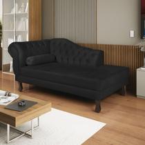 Diva Recamier Dora 185cm Lado Direito Suede Preto