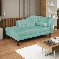 Diva Recamier Dora 185cm Lado Esquerdo Suede Azul Turquesa