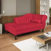 Diva Recamier Dora 185cm Lado Esquerdo Suede Vermelho Diva Recamier Dora 185cm Lado Esquerdo Suede Vermelho