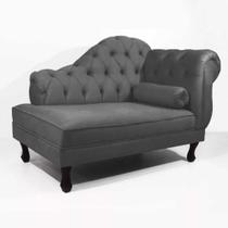 Divã Recamier Estofado Namoradeira Decorativo Sala Quarto Consultório 130x80 - Elã