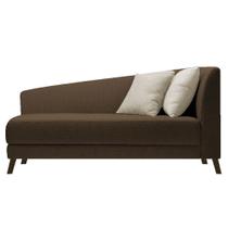 Divã Recamier Heitor 160cm com Almofada Lado Esquerdo Suede - Amarena Móveis Divã Recamier Heitor 160cm com Almofada Lado Esquerdo Suede - Amarena Móveis
