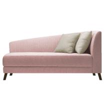Divã Recamier Heitor 160cm com Almofada Lado Esquerdo Suede - Doce Sonho Móveis