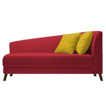 Divã Recamier Heitor 160cm com Almofada Lado Esquerdo Suede - Doce Sonho Móveis
