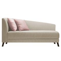 Divã Recamier Heitor 185cm com Almofada Lado Direito Suede - Doce Sonho Móveis