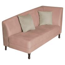 Divã Recamier Heitor 185cm com Almofada Lado Esquerdo Suede - Amarena Móveis