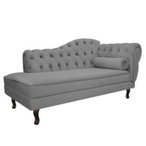 Diva Recamier Juliana 130cm Lado Esquerdo Suede Cinza - Amarena Móveis Diva Recamier Juliana 130cm Lado Esquerdo Suede Cinza - Amarena Móveis