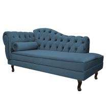Divã Recamier Juliana Lado Direito 120 cm Linho Azul Royal - Amarena Móveis