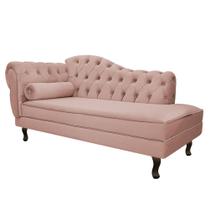 Divã Recamier Juliana Lado Direito 120 cm Suede Rose - Amarena Móveis