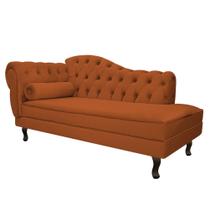 Divã Recamier Juliana Lado Direito 120 cm Suede Terracota - Amarena Móveis