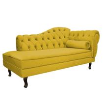 Divã Recamier Juliana Lado Esquerdo 120cm Suede Amarelo - Amarena Móveis