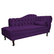 Divã Recamier Juliana Lado Esquerdo 120cm Suede Roxo - Amarena Móveis