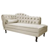 Diva Recamier Juliana160cm Lado Direito Linho Bege - Amarena Móveis