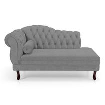 Divã Recamier Lavínia Clássico 1 Lugar 120CM Cinza Linho Abmaza Divã Recamier Lavínia Clássico 1 Lugar 120CM Cinza Linho Abmaza