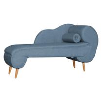 Divã RECAMIER Melissa Lado Esquerdo Linho Azul - MALTA DECOR