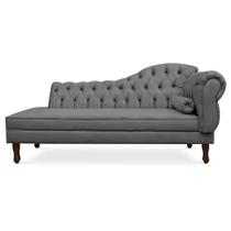 Divã Recamier Namoradeira Larissa 140cm com Capitonê - Esquerda Suede