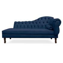 Divã Recamier Namoradeira Larissa 140cm com Capitonê Esquerda Suede