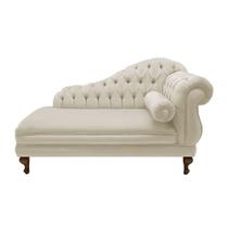 Divã Recamier Namoradeira Larissa 150cm Esquerdo de Quem Senta Suede Bege - DL DECOR