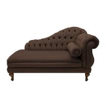 Divã Recamier Namoradeira Larissa 150cm Esquerdo de Quem Senta Suede Marrom - DL DECOR