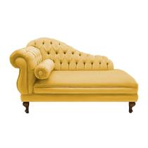 Divã Recamier Namoradeira Larissa 150cm Suede Amarelo - LM DECOR