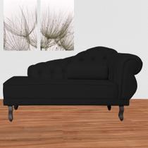 Divã Recamier Namoradeira Larissa 150cm Suede Preto Divã Recamier Namoradeira Larissa 150cm Suede Preto