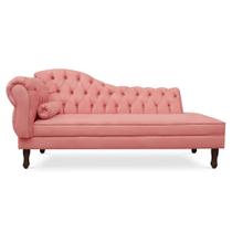 Divã Recamier Namoradeira Larissa 185cm com Capitonê - Direita Suede