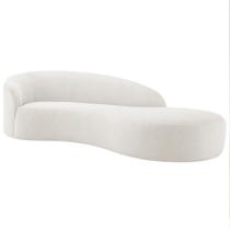 Divã Recamier Orgânico França 140cm Lado Direito Bouclé - Doce Sonho Móveis