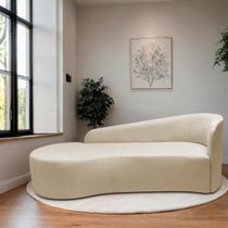 Divã Recamier Orgânico França 140cm Lado Esquerdo Bouclé - Amarena Moveis Divã Recamier Orgânico França 140cm Lado Esquerdo Bouclé - Amarena Moveis