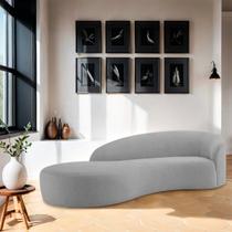 Divã Recamier Orgânico França 140cm Lado Esquerdo Linho - Amarena Moveis