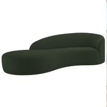 Divã Recamier Orgânico França 140cm Lado Esquerdo Linho Verde - Amarena Moveis Divã Recamier Orgânico França 140cm Lado Esquerdo Linho Verde - Amarena Moveis