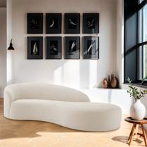 Divã Recamier Orgânico França 160cm Lado Direito Linho - Doce Sonho Móveis