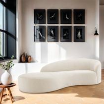 Divã Recamier Orgânico França 160cm Lado Esquerdo Bouclé - Amarena Moveis Divã Recamier Orgânico França 160cm Lado Esquerdo Bouclé - Amarena Moveis