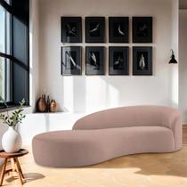 Divã Recamier Orgânico França 160cm Lado Esquerdo Linho - Amarena Moveis