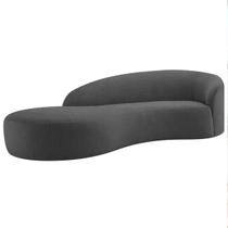 Divã Recamier Orgânico França 180cm Lado Esquerdo Linho - Amarena Moveis