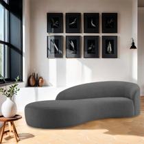 Divã Recamier Orgânico França 180cm Lado Esquerdo Linho - Amarena Moveis