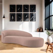 Divã Recamier Orgânico França 200cm Lado Direito Linho Doce Sonho Móveis