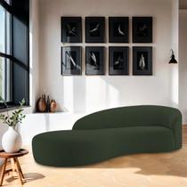 Divã Recamier Orgânico França 200cm Lado Esquerdo Linho - Amarena Moveis