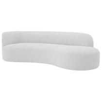 Divã Recamier Orgânico Tokyo 160cm Lado Direito Bouclé Branco - Amarena Móveis