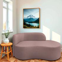 Divã Recamier Orgânico Tokyo 160cm Lado Direito Linho Rose - Amarena Móveis