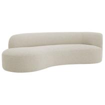 Divã Recamier Orgânico Tokyo 160cm Lado Esquerdo Bouclé Bege - Amarena Móveis