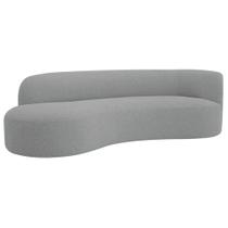 Divã Recamier Orgânico Tokyo 160cm Lado Esquerdo Bouclé Cinza - Amarena Móveis