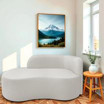 Divã Recamier Orgânico Tokyo 180cm Lado Esquerdo Bouclé Branco - Amarena Móveis